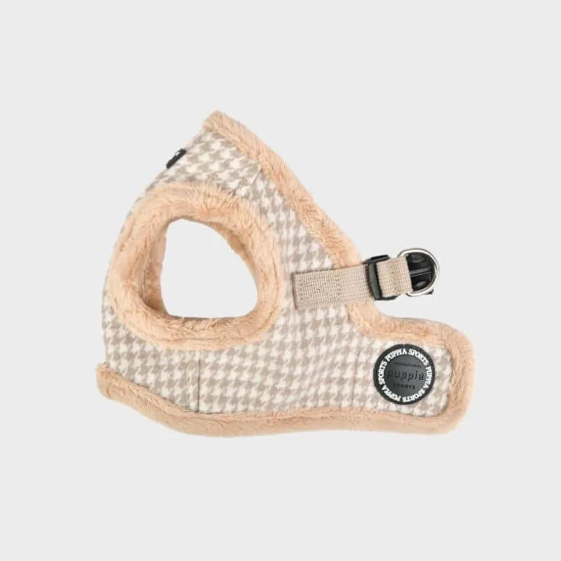 HARNAIS VESTE POUR CHIEN (ET CHAT) FOURRURE - PIED DE POULE BEIGE "SHEPHERD"