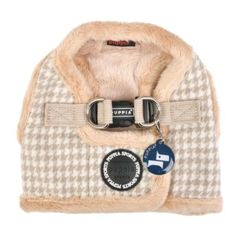 HARNAIS VESTE POUR CHIEN (ET CHAT) FOURRURE - PIED DE POULE BEIGE "SHEPHERD"