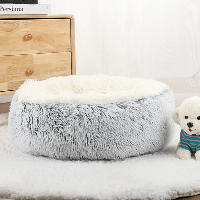 Panier Donut Gris Givré Grand Chien 40 à 100 cm