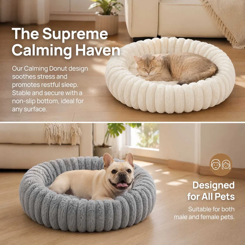 Panier Rond Ultra Doux Petit Chien et Chat