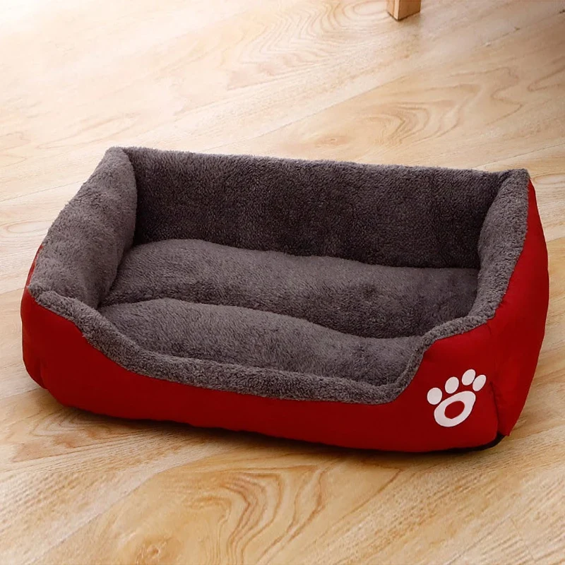 Panier Rectangulaire Noir Doux Antidérapant pour Chien