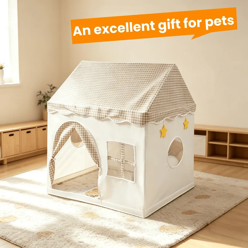 Tente pour Chien Grande Taille Niche Pliable Portes Enroulables