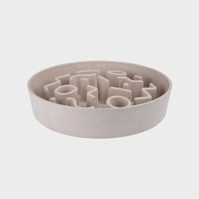 GAMELLE ANTI-GLOUTON POUR CHIEN - BEIGE (DISPO EN 2 TAILLES)