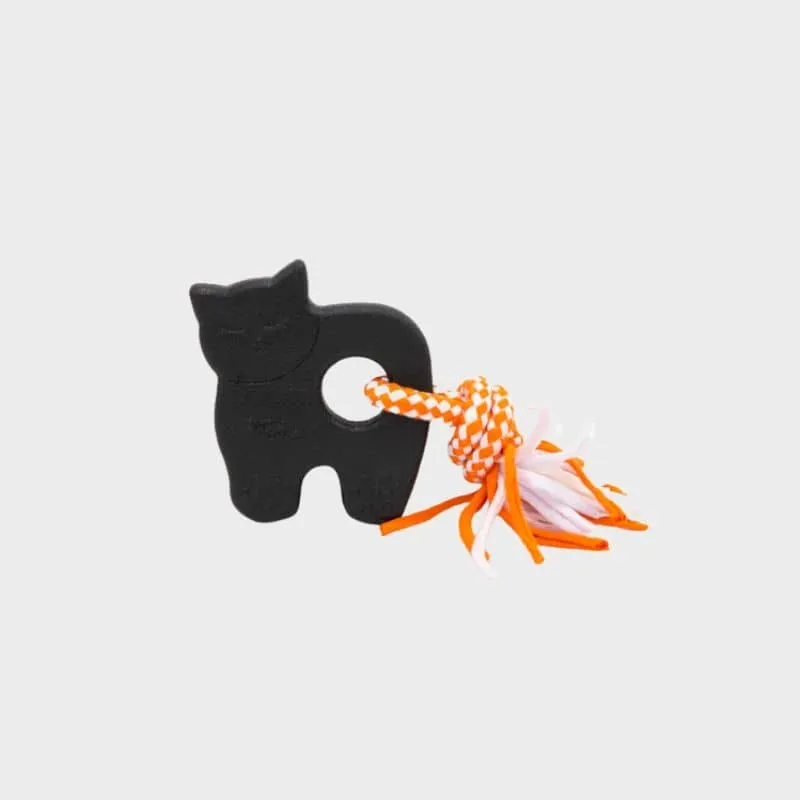 JOUET HALLOWEEN À MÂCHER POUR CHIEN - CHAT NOIR & CORDE
