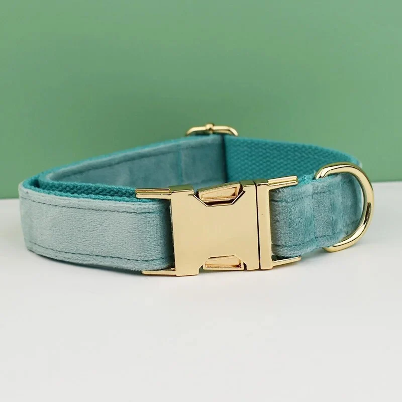 Collier pour chien en velours personnalisé réglable