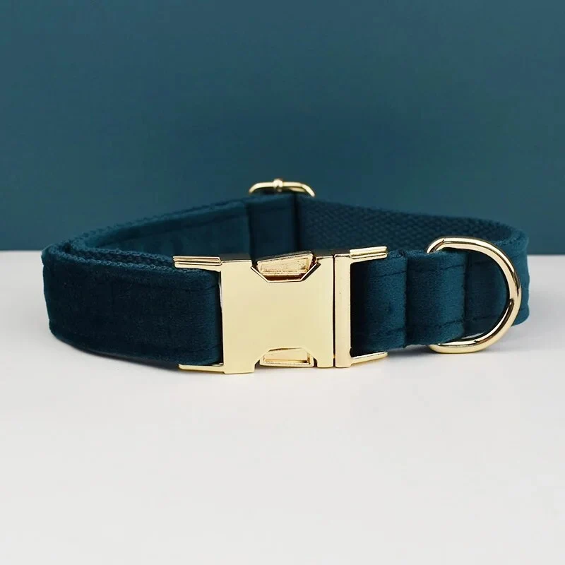 Collier pour chien en velours personnalisé réglable