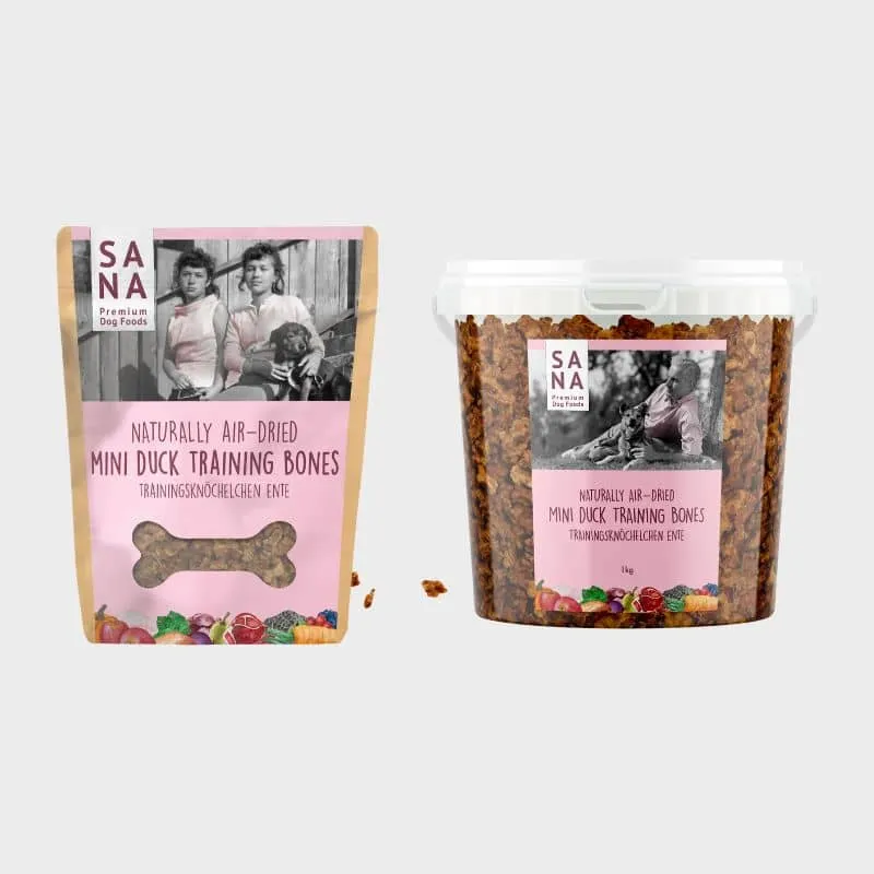 FRIANDISES D’ÉDUCATION POUR CHIEN EN FORME D'OS - CANARD (100 g ou seau de 1 kg)