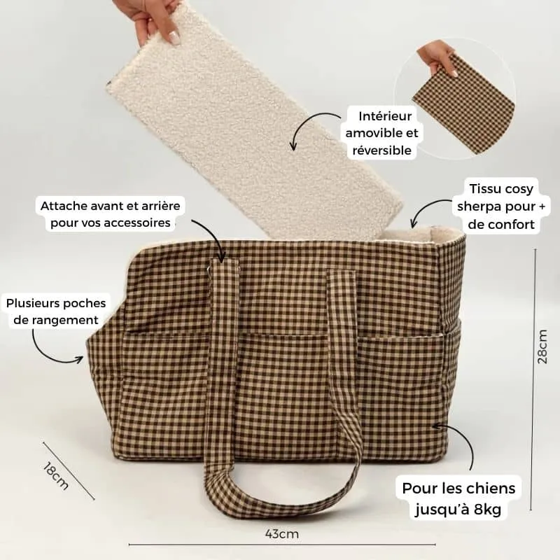 SAC DE TRANSPORT POUR CHIEN (< 8KG) - COTSWOLD CHECK