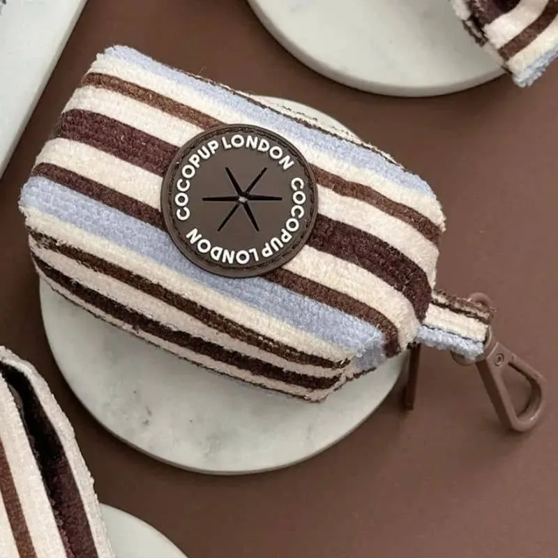 DISTRIBUTEUR DE SACS À DÉJECTION - RAYURES "BROWN & BLUE STRIPES"
