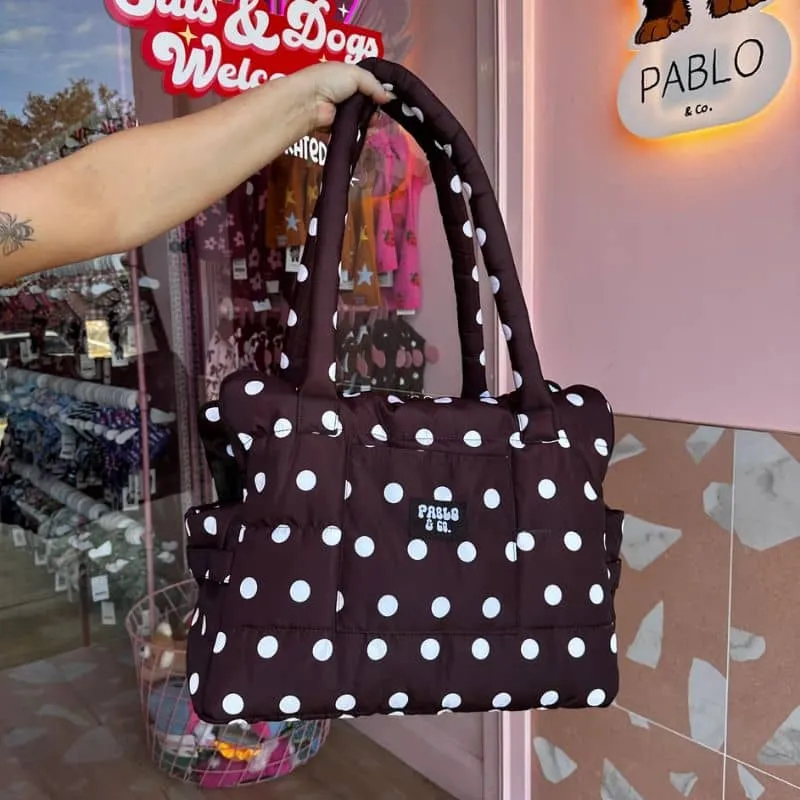 SAC DE TRANSPORT POUR CHIEN (< 7KG) - POLKA DOTS