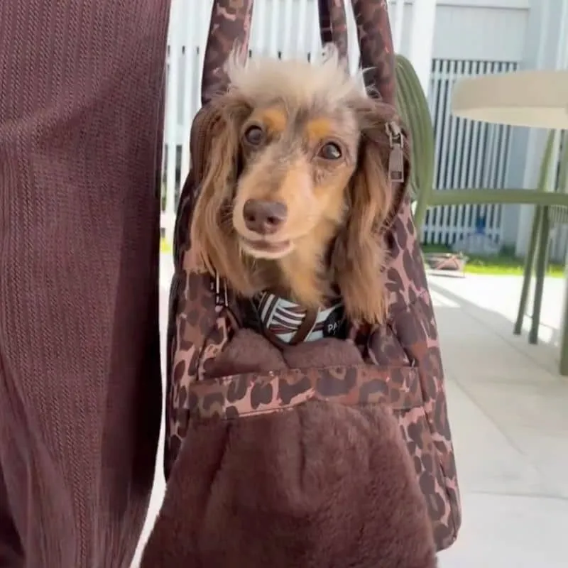 SAC DE TRANSPORT POUR CHIEN (< 7KG) - LEOPARD