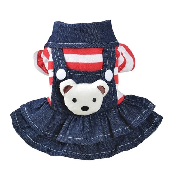 Pet Dog Clothes Striped Bear