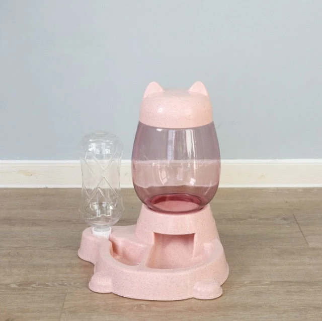Pet Dog Cat Automatic Feeder Bow
