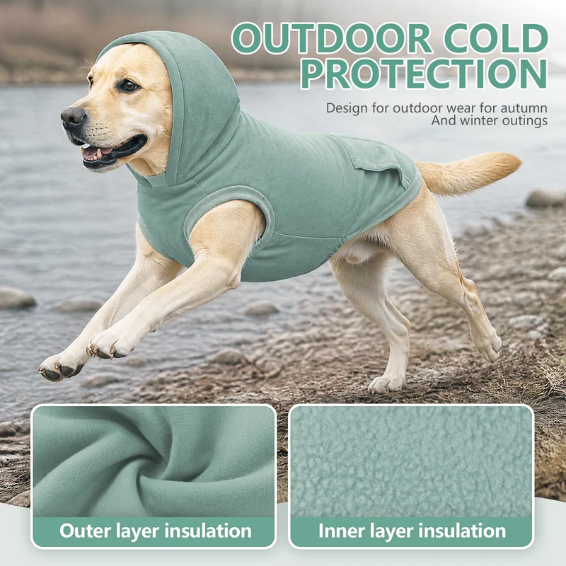 Sweat à Capuche Polaire Enfilable pour Chien Moyen et Grand