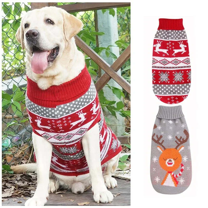 Pull pour Chien Col Roulé Tricot Rayé Rennes