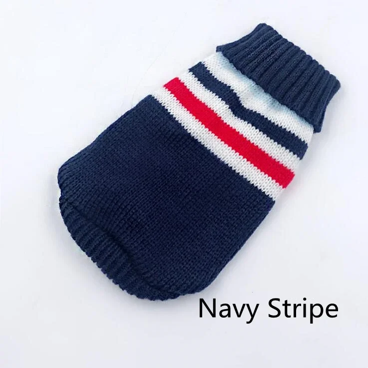 Pull pour Chien Col Roulé Tricot Rayé Rennes