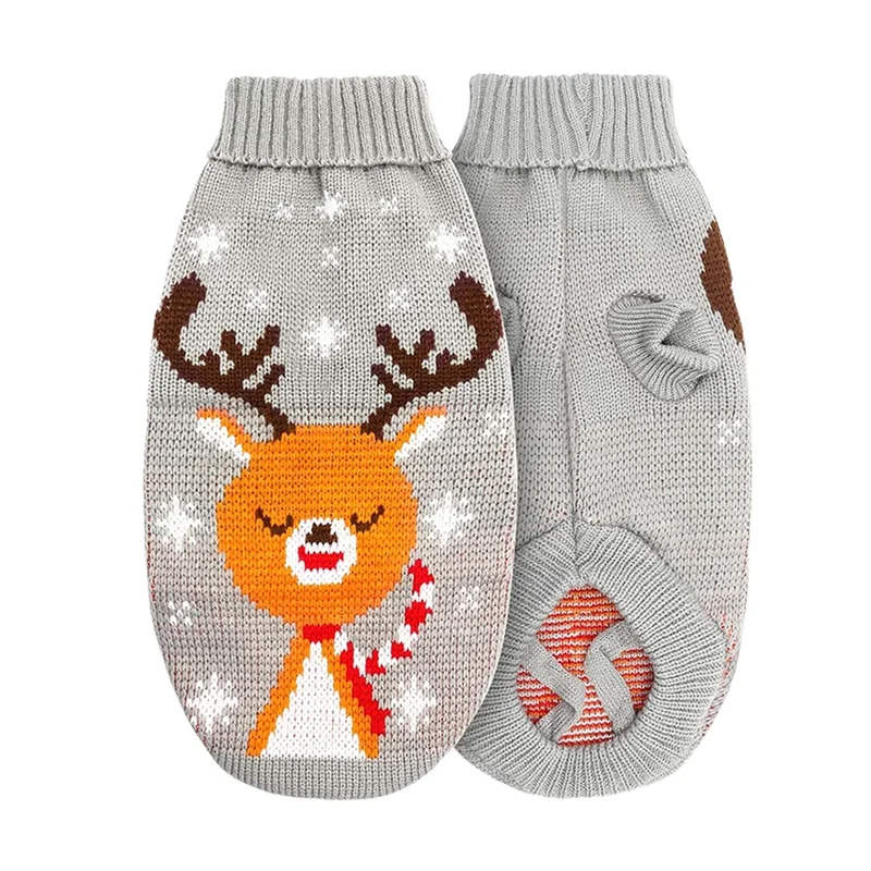 Pull pour Chien de Noël Tricoté Rennes Moyen et Grand