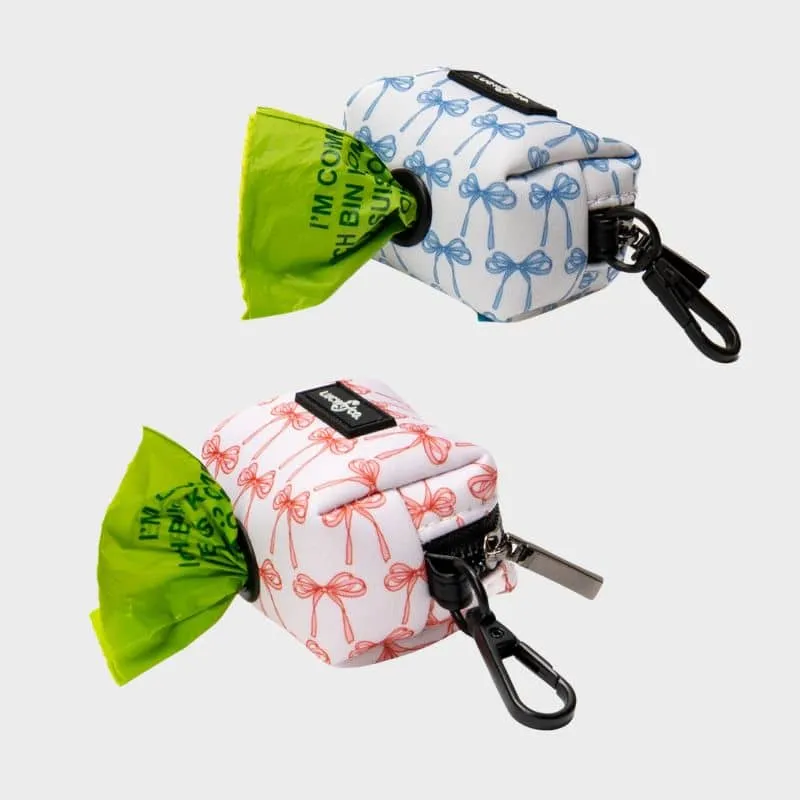 DISTRIBUTEUR DE SACS À DÉJECTION POUR CHIEN - NOEUD ROSE OU BLEU
