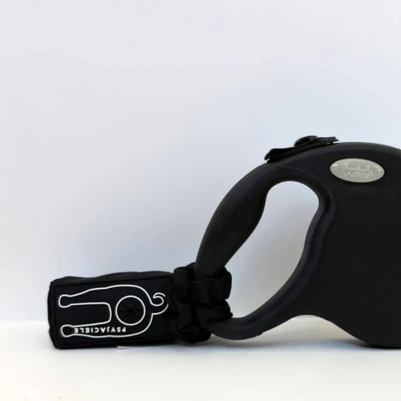 DISTRIBUTEUR DE SACS À DÉJECTION FAIT EN EUROPE 🇪🇺 - AVEC ÉLASTIQUE IDÉAL LAISSE ENROULEUR - NOIR