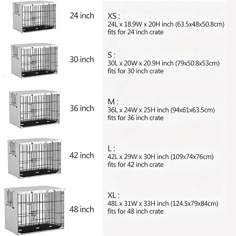Housse pour Cage à Chien Pare-Soleil Polyester Résistant