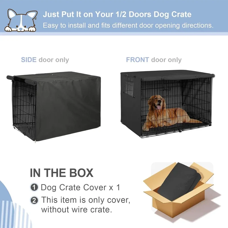 Housse pour Cage à Chien Pare-Soleil Polyester Résistant