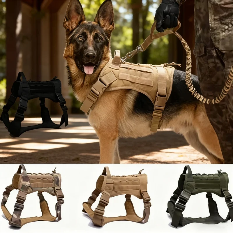 Harnais Tactique Rembourré à Dégagement Rapide pour Grand Chien