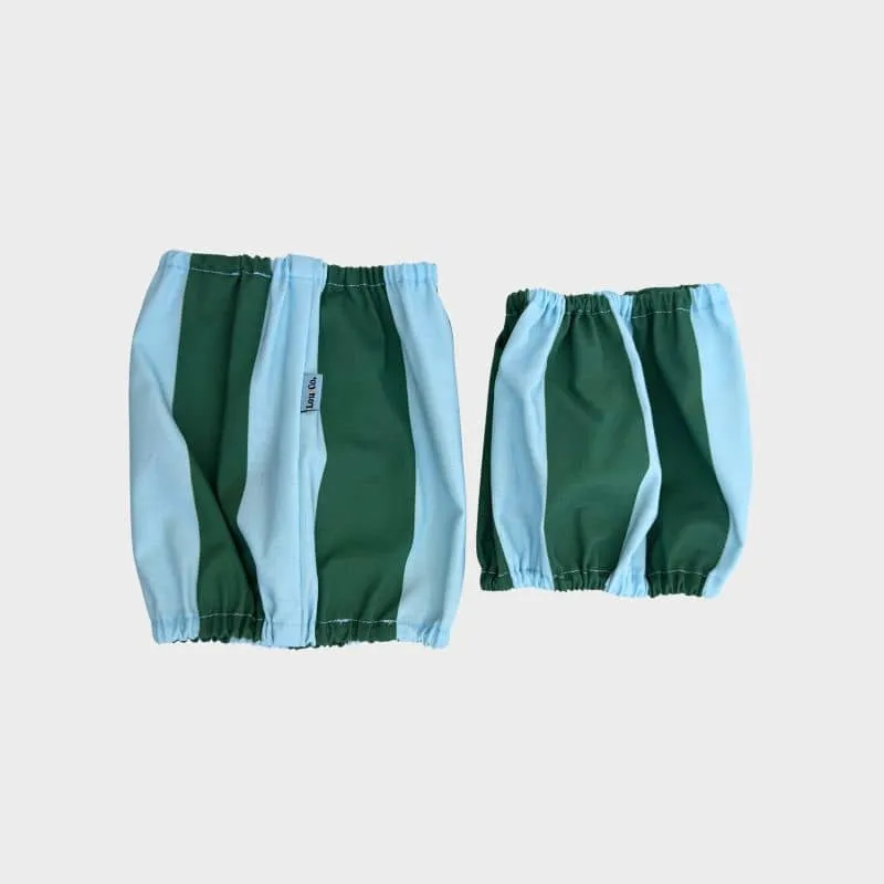 SNOOD POUR CHIEN EN COTON - RAYURES VERT & BLEU