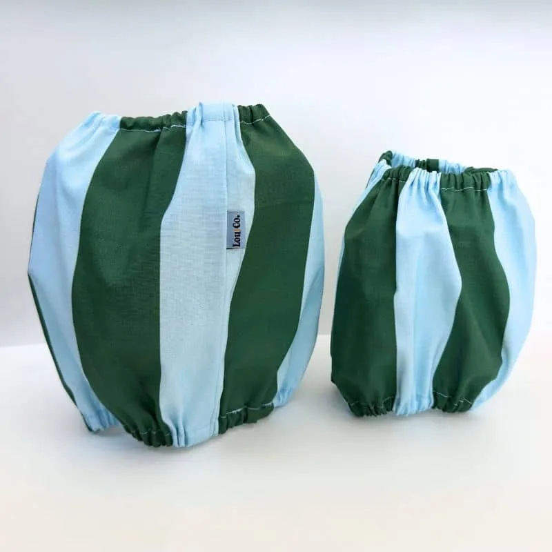 SNOOD POUR CHIEN EN COTON - RAYURES VERT & BLEU