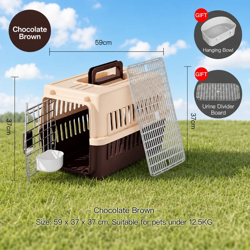 Cage de Transport Chien Avion Portable Aérée