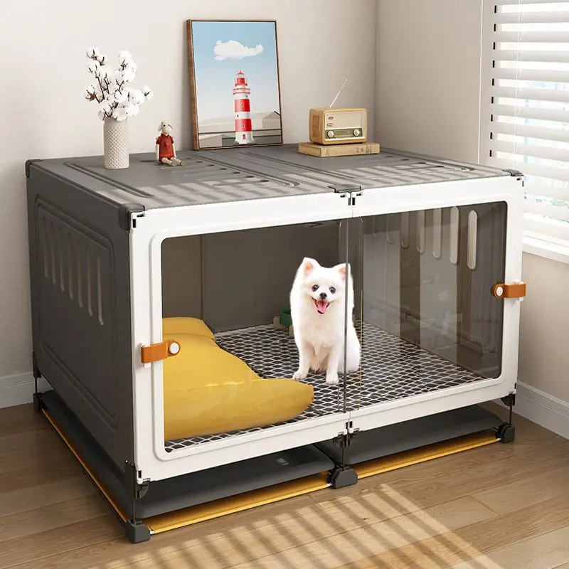 Cage pour Chien d'Intérieur Meuble Transparente Deluxe
