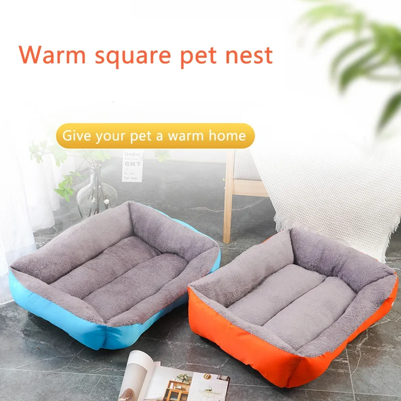 Lit Carré pour Grand Chien Doux et Chaud d'Hiver