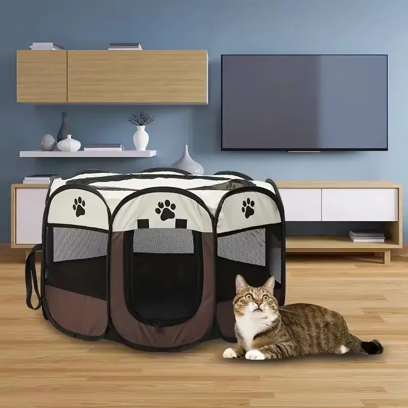 Tente pour Chien Octogonale Niche Pliable Montage Rapide