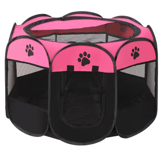 Tente pour Chien Octogonale Niche Pliable Montage Rapide
