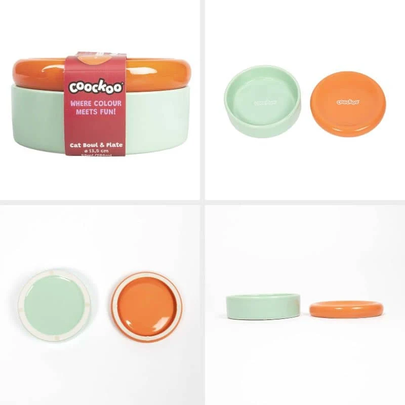GAMELLE BENTO EN CÉRAMIQUE POUR CHAT - BOL ET SOUCOUPE