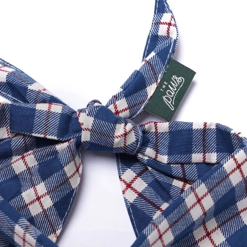BANDANA POUR CHIEN - CARREAUX BLEU ET BLANC "APRÈS PLAID"