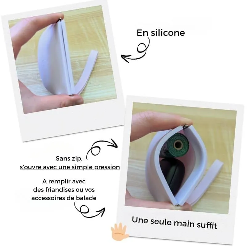 POCHETTE À FRIANDISES SILICONE (OUVERTURE À UNE MAIN) - LILAS OU GRIS