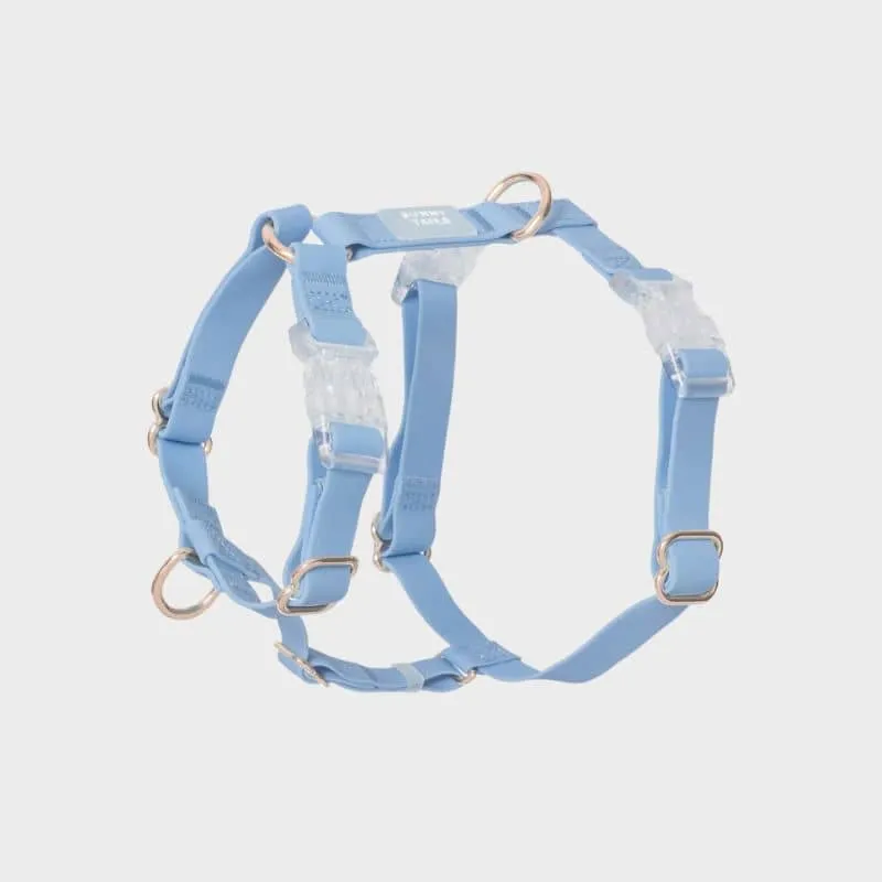 HARNAIS POUR CHIEN WATERPROOF - BLEU CIEL *BOUCLES TRANSPARENTES*