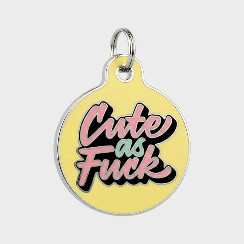 MÉDAILLE POUR CHIEN AVEC QR CODE AU DOS - CUTE AS F*CK