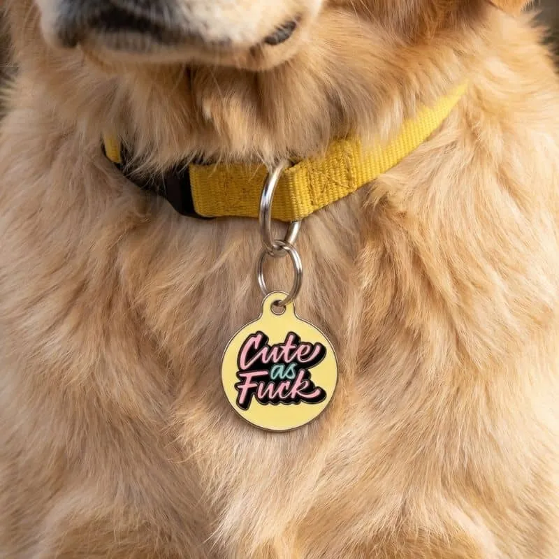 MÉDAILLE POUR CHIEN AVEC QR CODE AU DOS - CUTE AS F*CK