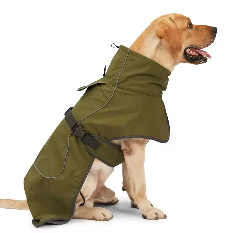 Manteau Imperméable d'Hiver Coupe-Vent Bande Réfléchissante Grand Chien