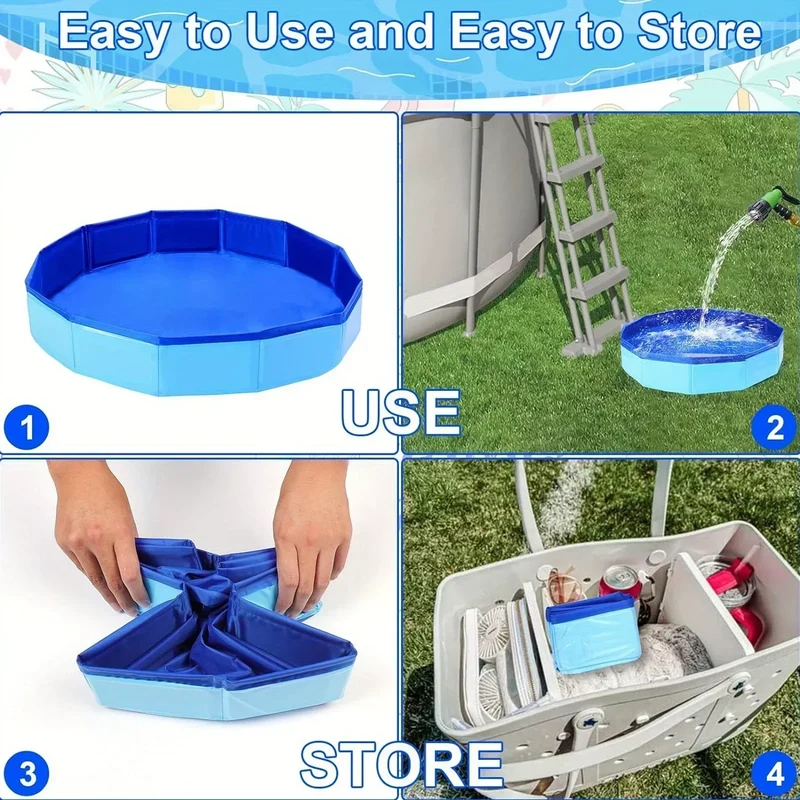 Piscine pour Chien Pliable 50 cm Bassin Anti-Sable