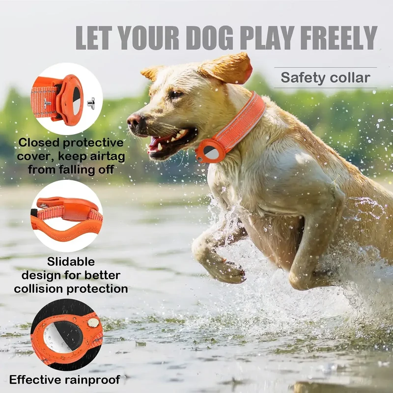 Collier pour Traceur GPS Rembourré Réfléchissant Grand Chien