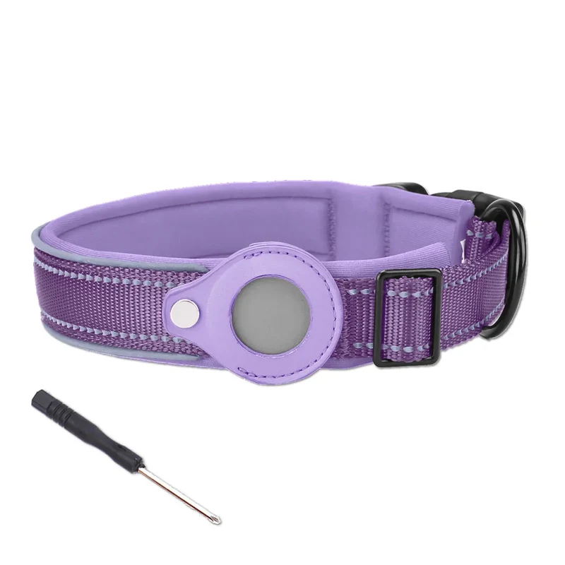 Collier pour Traceur GPS Rembourré Réfléchissant Grand Chien
