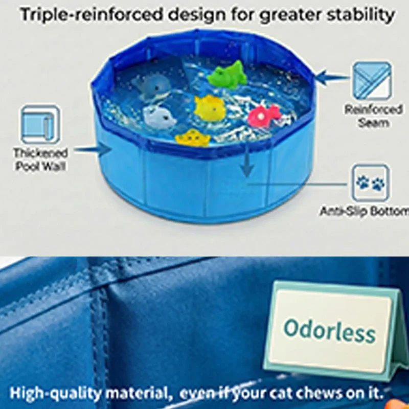 Mini Piscine pour Chien Pliable 30 cm Rince-Pattes