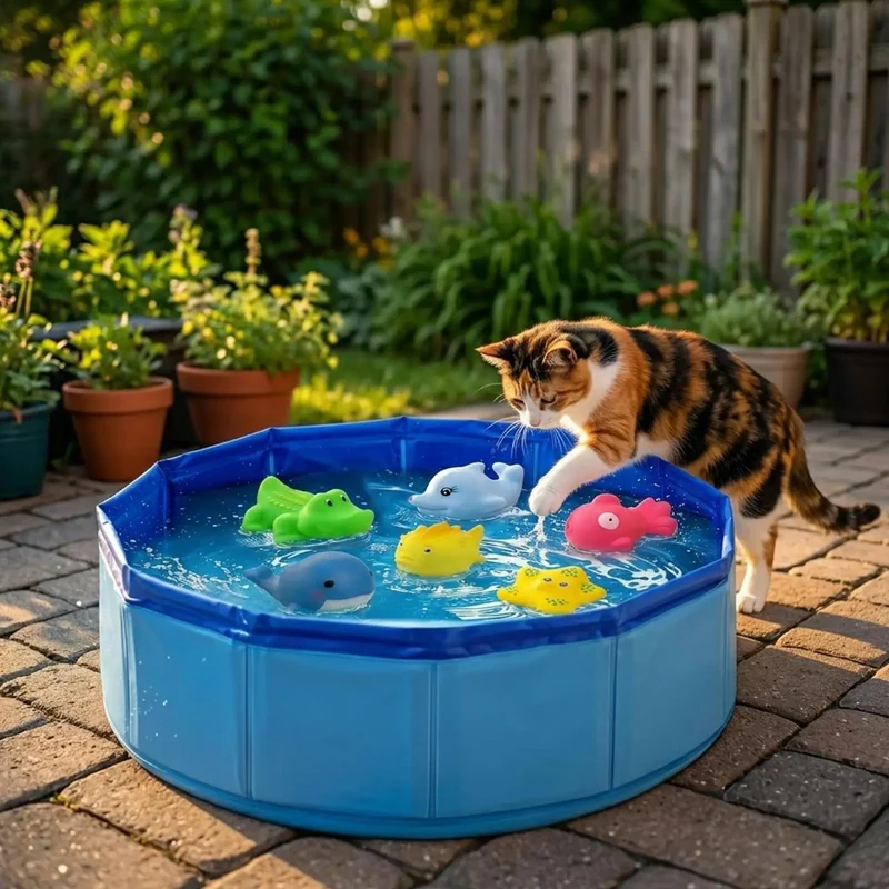 Mini Piscine pour Chien Pliable 30 cm Rince-Pattes