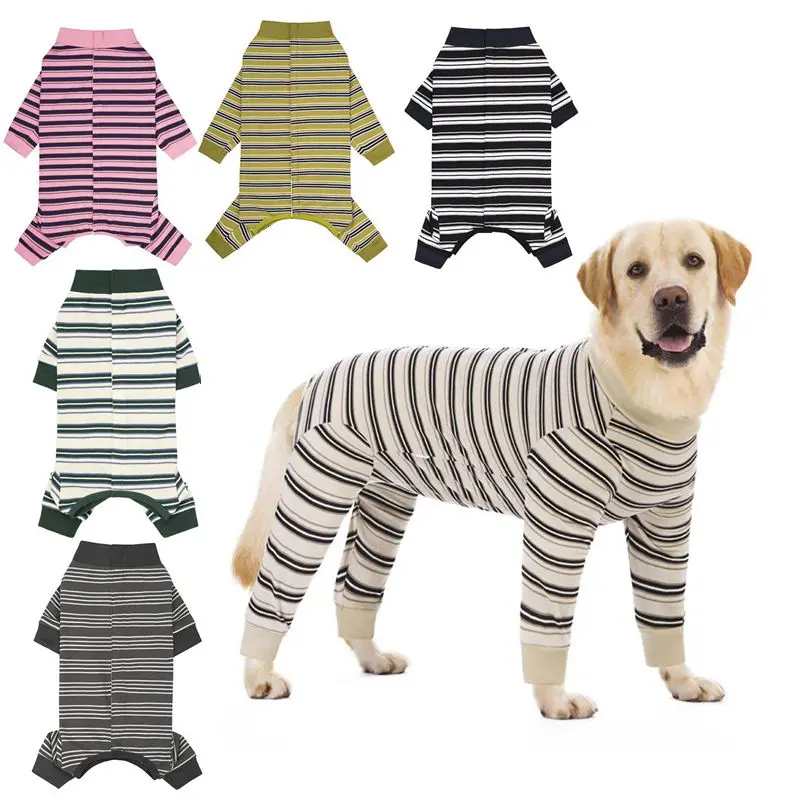 Pyjama pour Chien Rayé Combinaison Intégrale Grand Chien