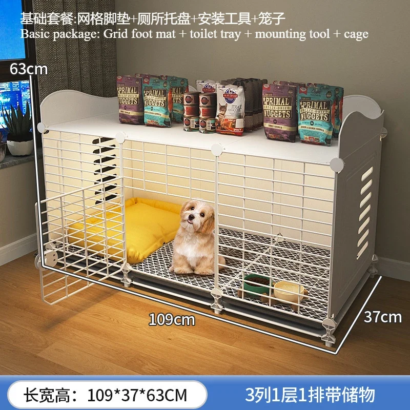 Meuble Cage Chien d'Intérieur Petite Taille sur Roulettes