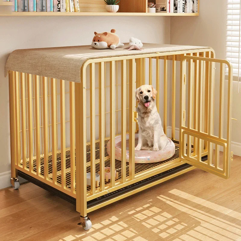 Cage pour Chien Labrador avec Plateau Toilette et Roulettes