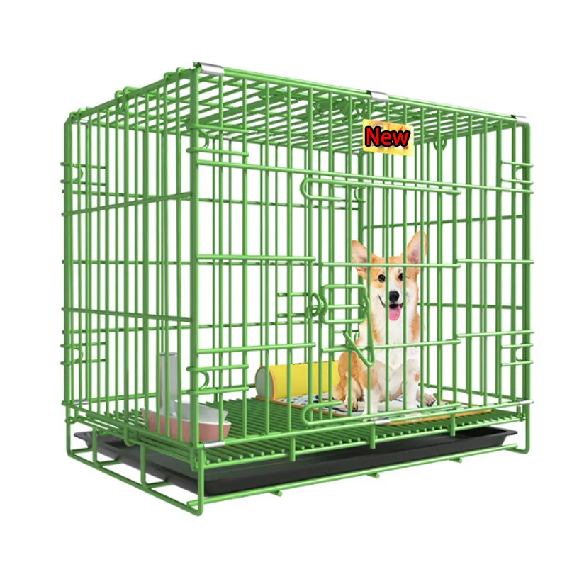 Cage pour Chien Pliable en Métal Verte Portable