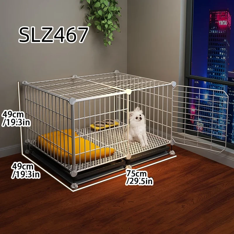 Cage pour Chien Intérieur Petite Taille avec Zone Toilette